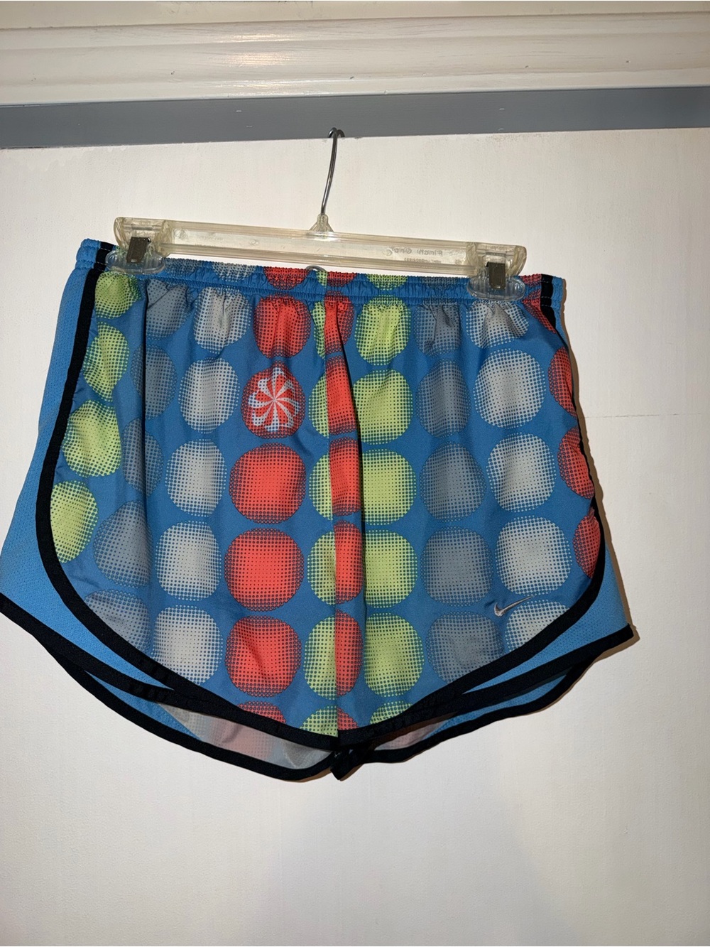 Nike Blue Polka Dot Athletic Running Shorts